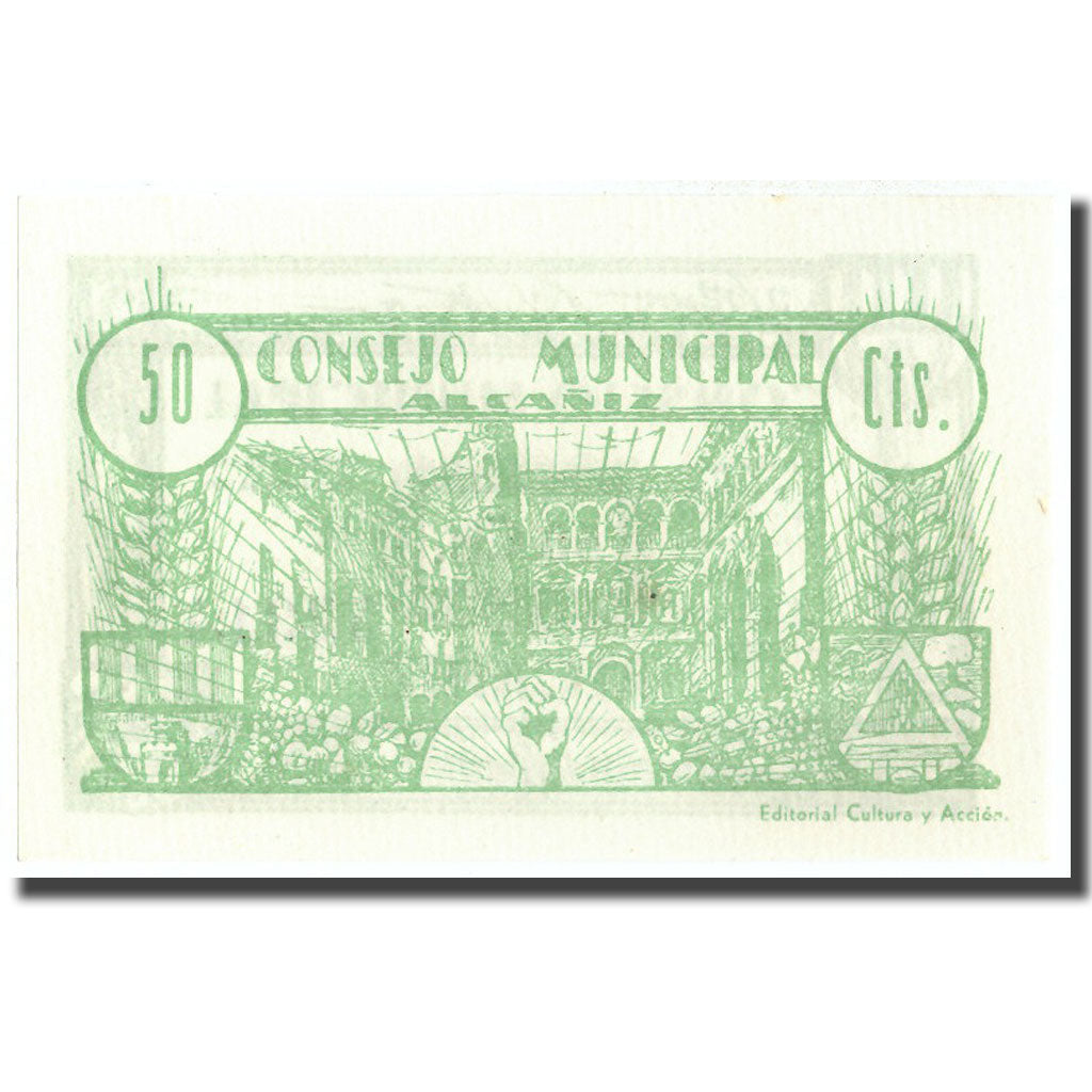 Banknote, Spain, 50 Centimos, Alcaniz, 1937, 1937, UNC(63)