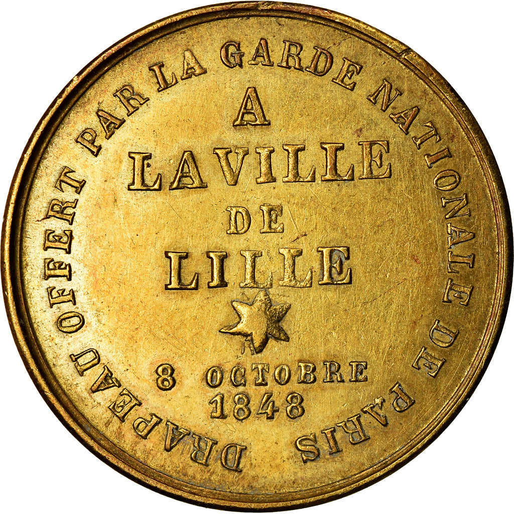 France, Token, Drapeau Offert par la Garde Nationale de Paris à Lille, 1848