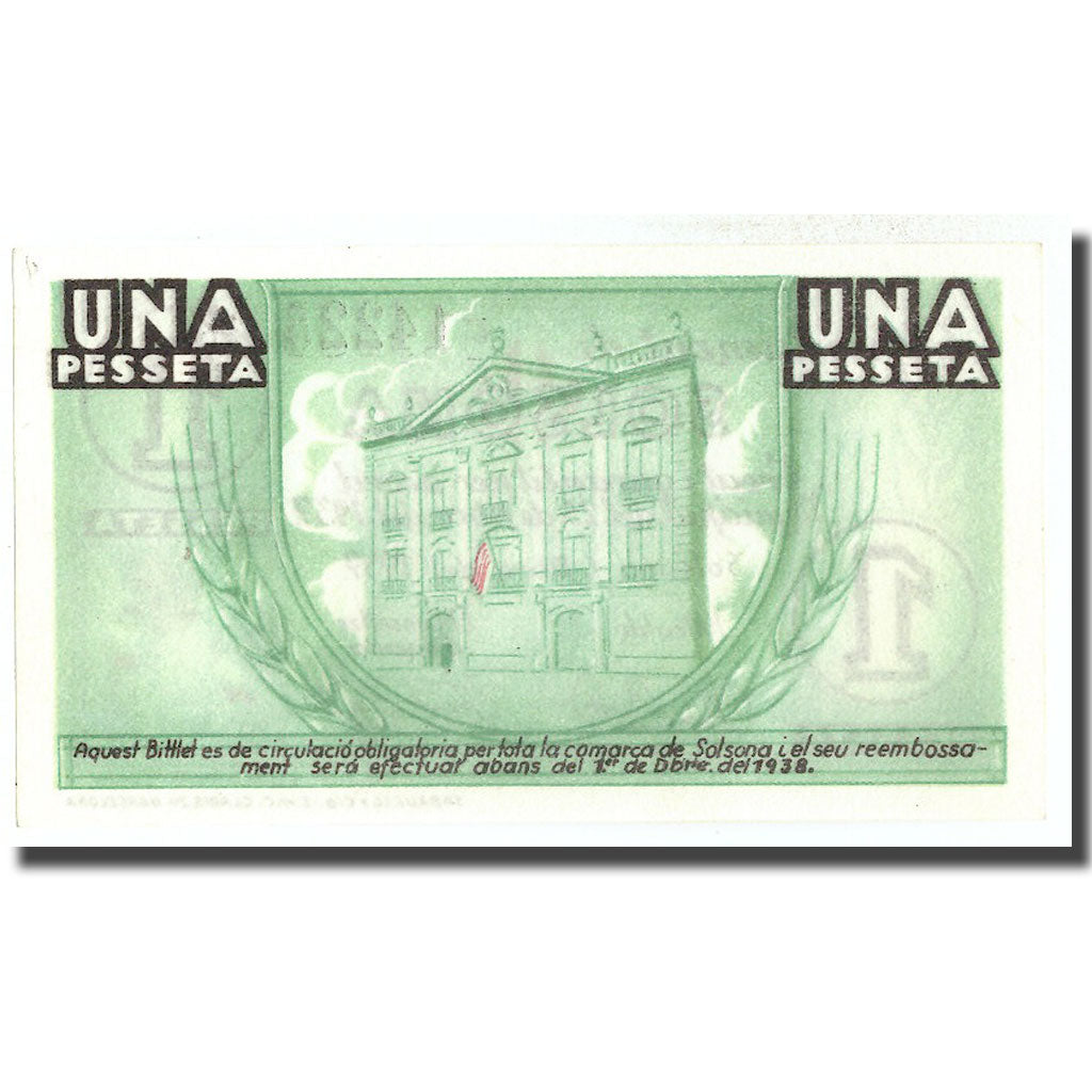 Banconote, Spagna, 1 Peseta, Solsona, 1937, 1937, FDS