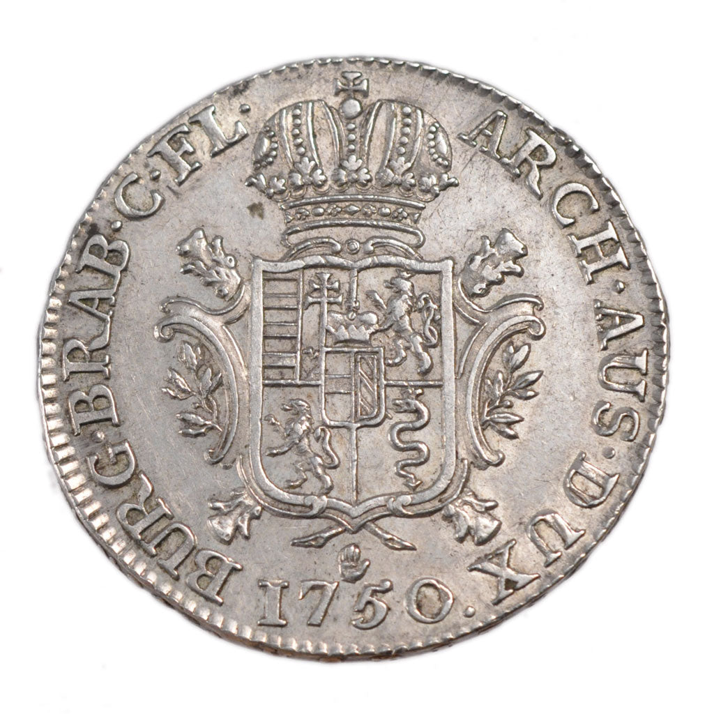 Belgium, Ducaton, 1750, Anvers, KM #8, AU(50-53), Silver, 33.20