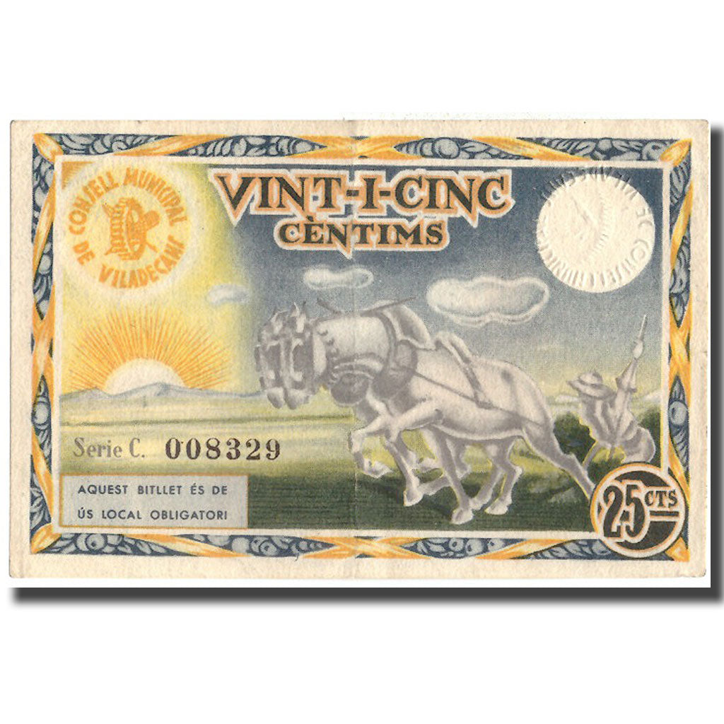 Geldschein, Spanien, 25 Centimes, Viladecans, 1937, 1937, SS