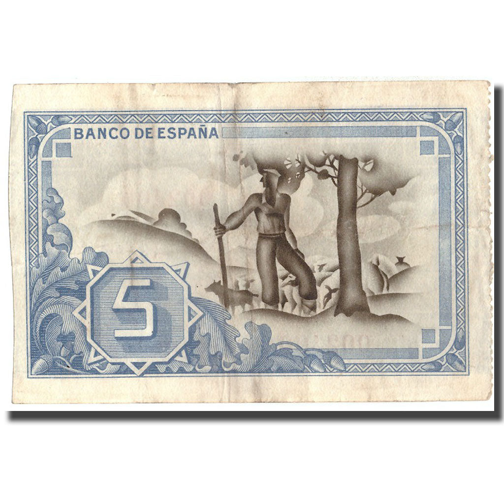 Banknote, Spain, 5 Pesetas, Bilbao, 1937, 1937, EF(40-45)