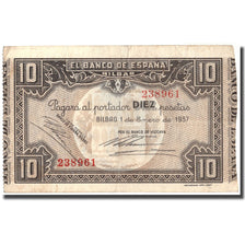Billete, España, 10 Pesetas, Bilbao, 1937, 1937, MBC