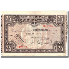 Billete, España, 25 Pesetas, Bilbao, 1937, 1937, BC+