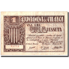 Banconote, Spagna, 1 Peseta, Vilaboi, 1937, 1937, BB