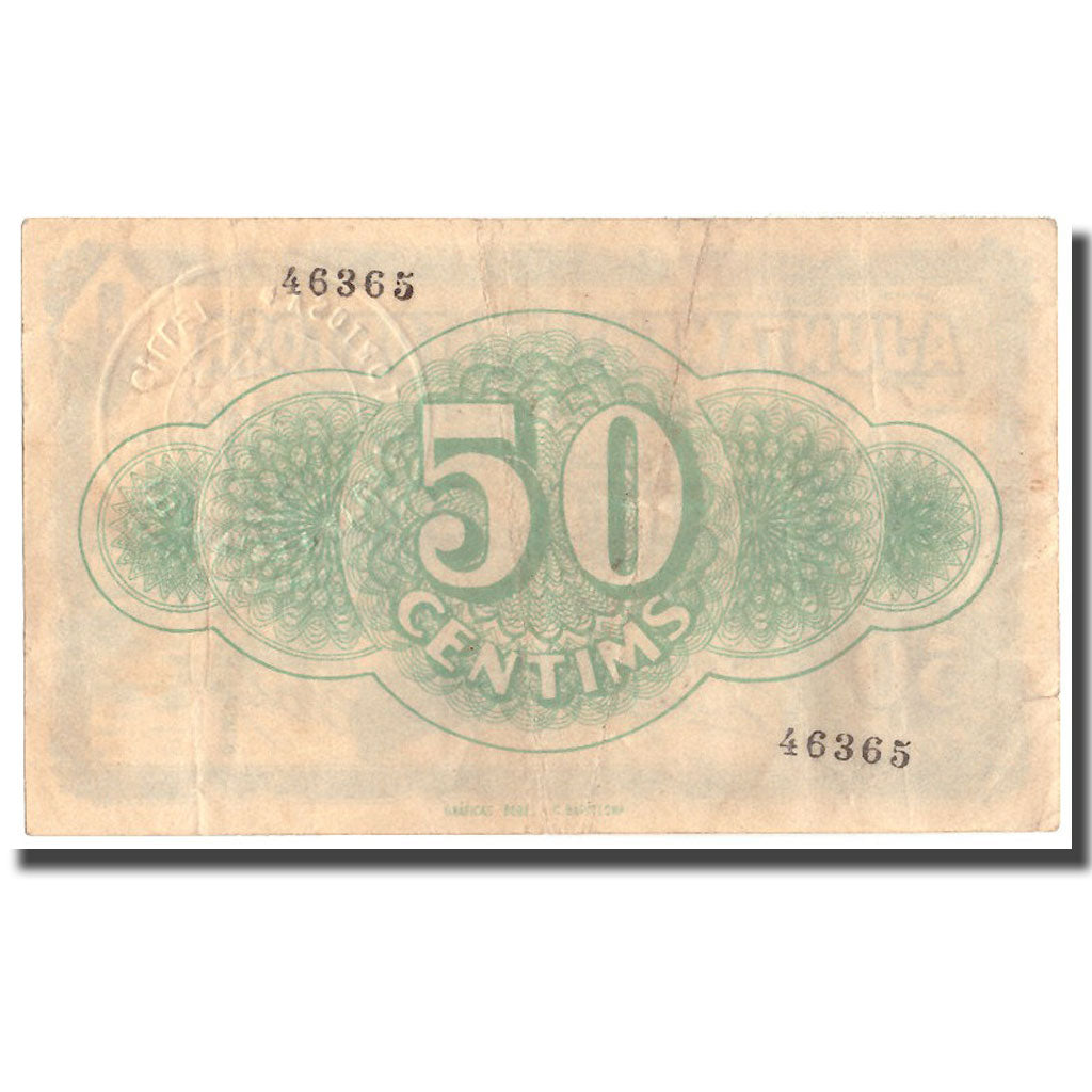 Banconote, Spagna, 50 Centimes, Tortosa, 1937, 1937, BB