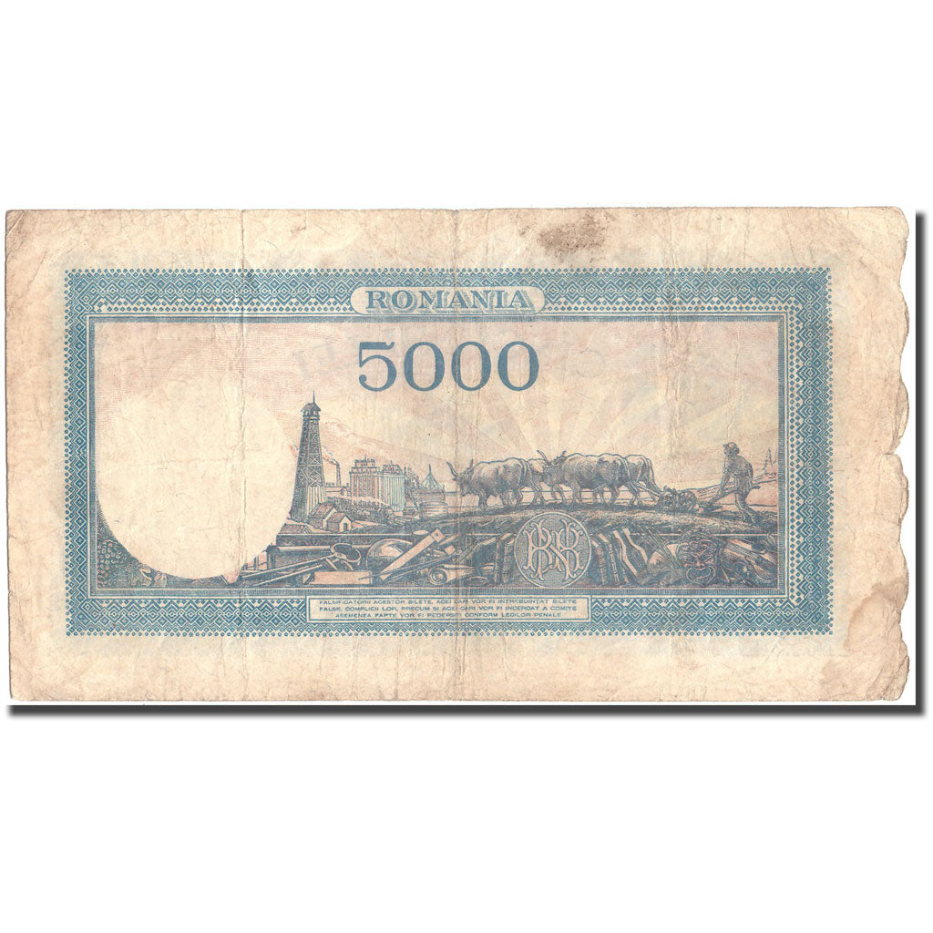 Banknote, Romania, 5000 Lei, 1945, 1945-12-20, KM:56a, VF(30-35)