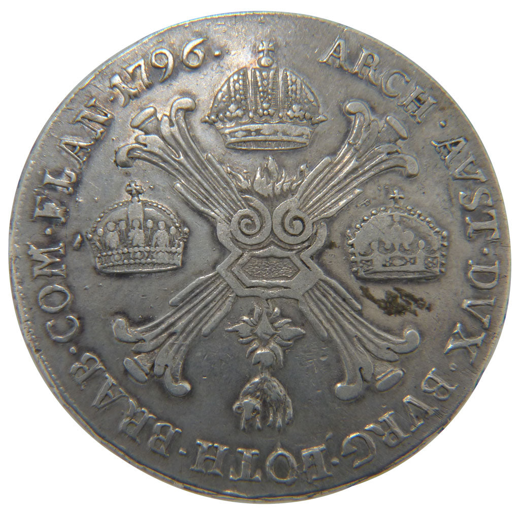 Belgium, Kronenthaler, 1796, Kremnitz, KM #62.2, EF(40-45), Silver, 29.20