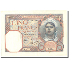 Banknote, Algeria, 5 Francs, 1939, 1939-04-19, KM:77a, UNC(60-62)