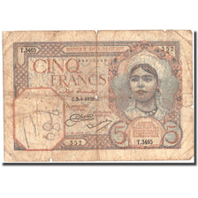 Banknote, Algeria, 5 Francs, 1929, 1929-04-02, KM:77a, VG(8-10)