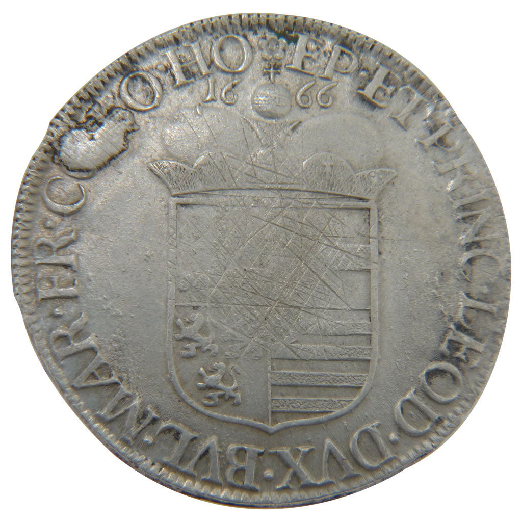 LIEGE, Patagon, 1666, Liege, KM #80, EF(40-45), Silver, 27.70