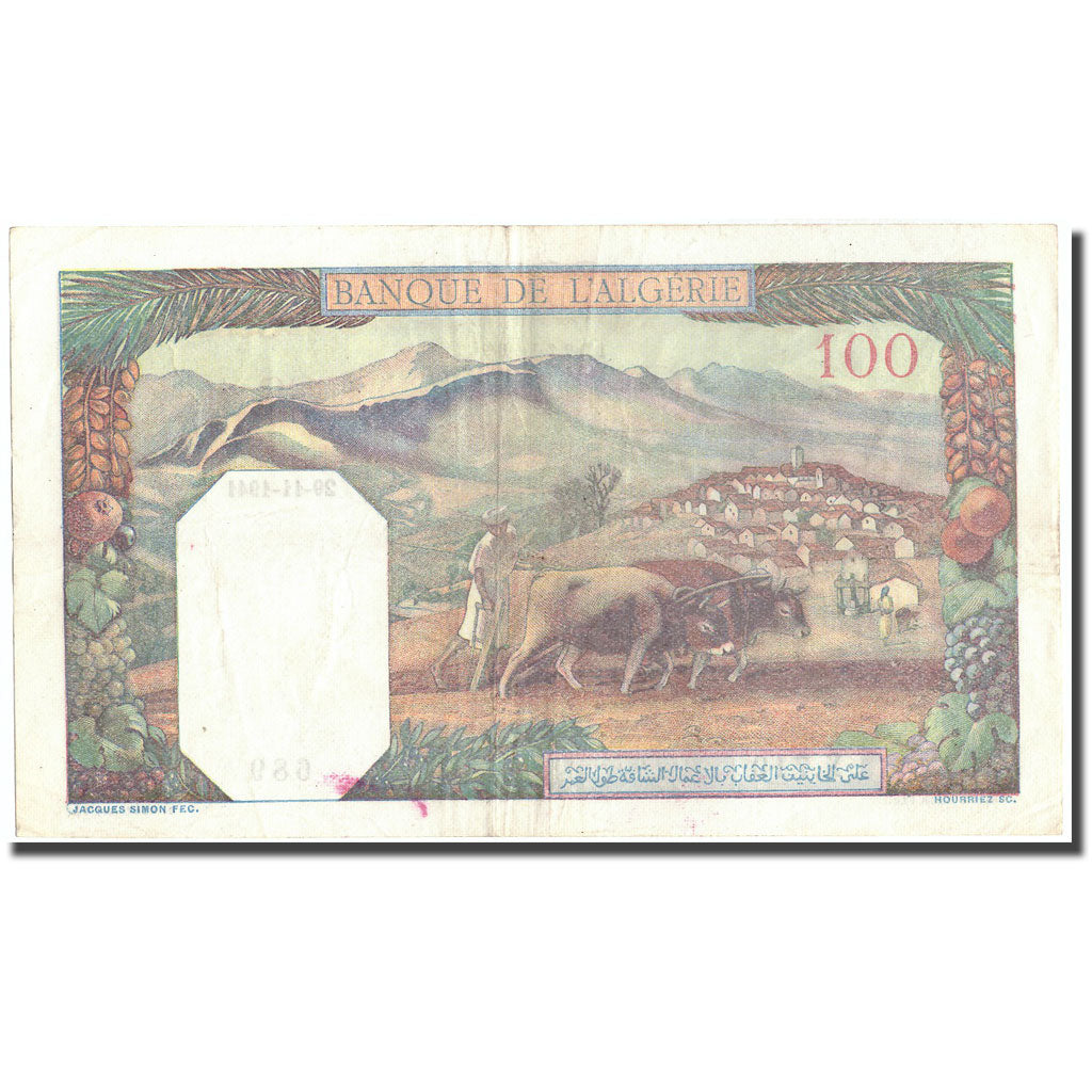 Banconote, Algeria, 100 Francs, 1941, 1941-11-29, KM:85, BB