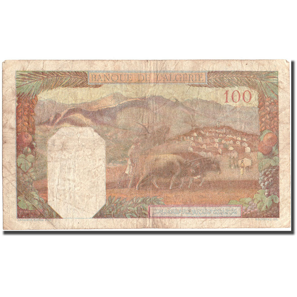 Banknote, Algeria, 100 Francs, 1945, 1945-07-19, KM:85, VF(20-25)