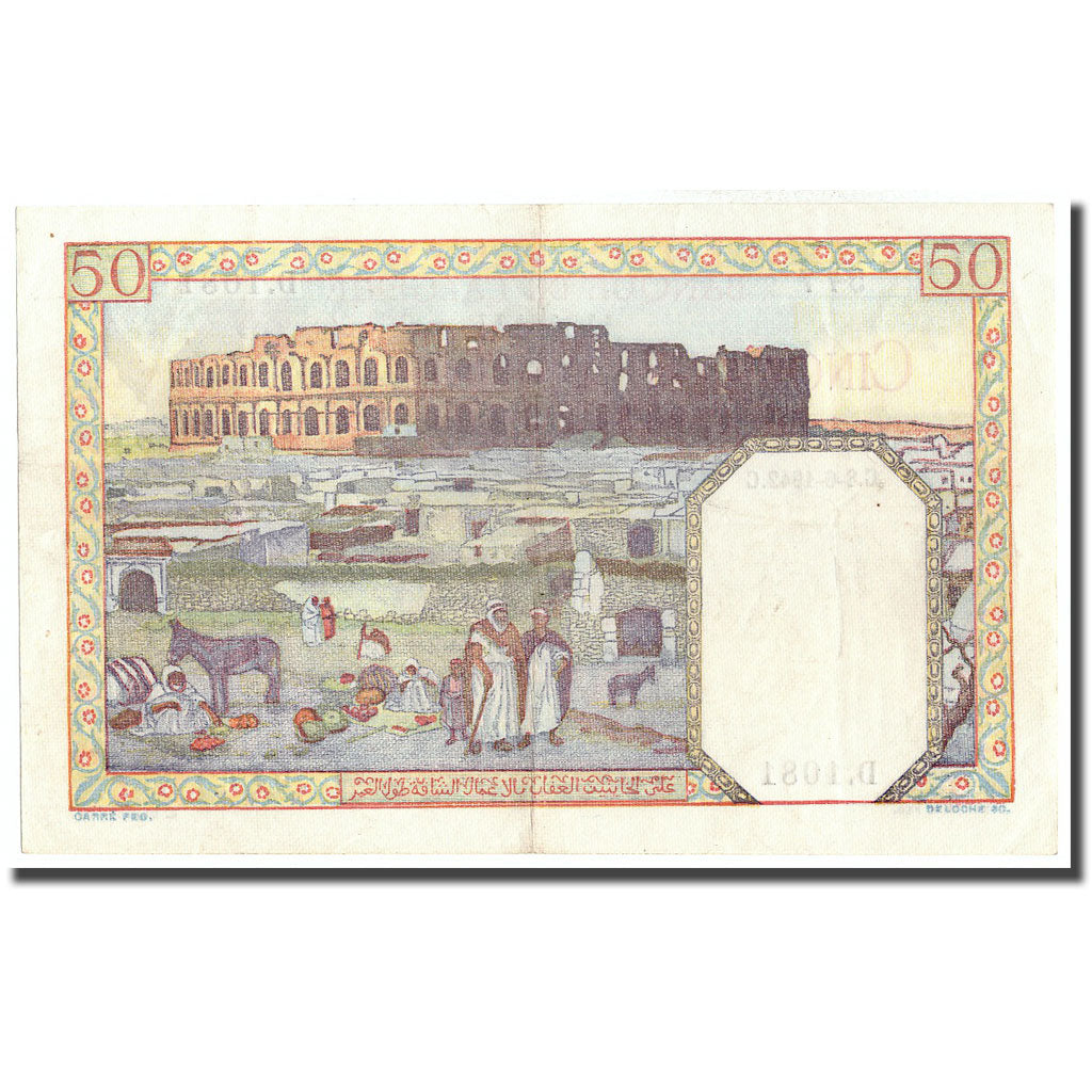 Banknote, Algeria, 50 Francs, 1942, 1942-06-08, KM:84, AU(55-58)