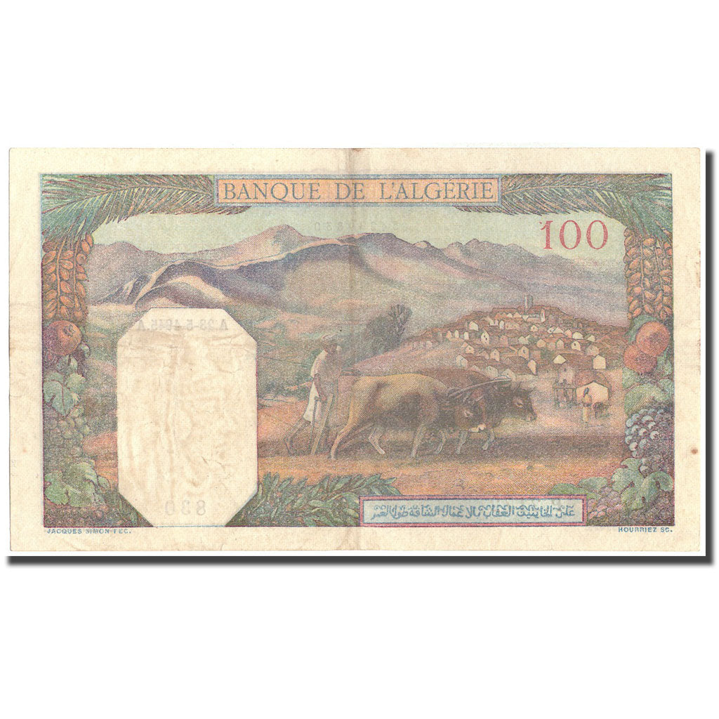 Geldschein, Algeria, 100 Francs, 1945, 1945-05-23, KM:85, SS+