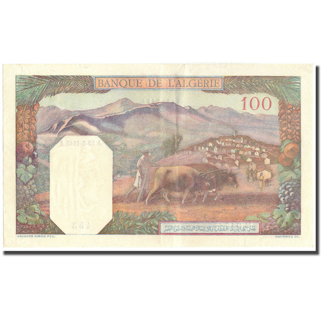 Biljet, Algerije, 100 Francs, 1945, 1945-05-23, KM:85, SUP+
