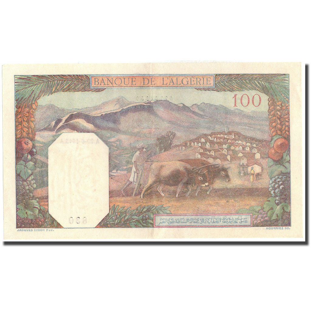 Geldschein, Algeria, 100 Francs, 1945, 1945-06-20, KM:85, UNZ-