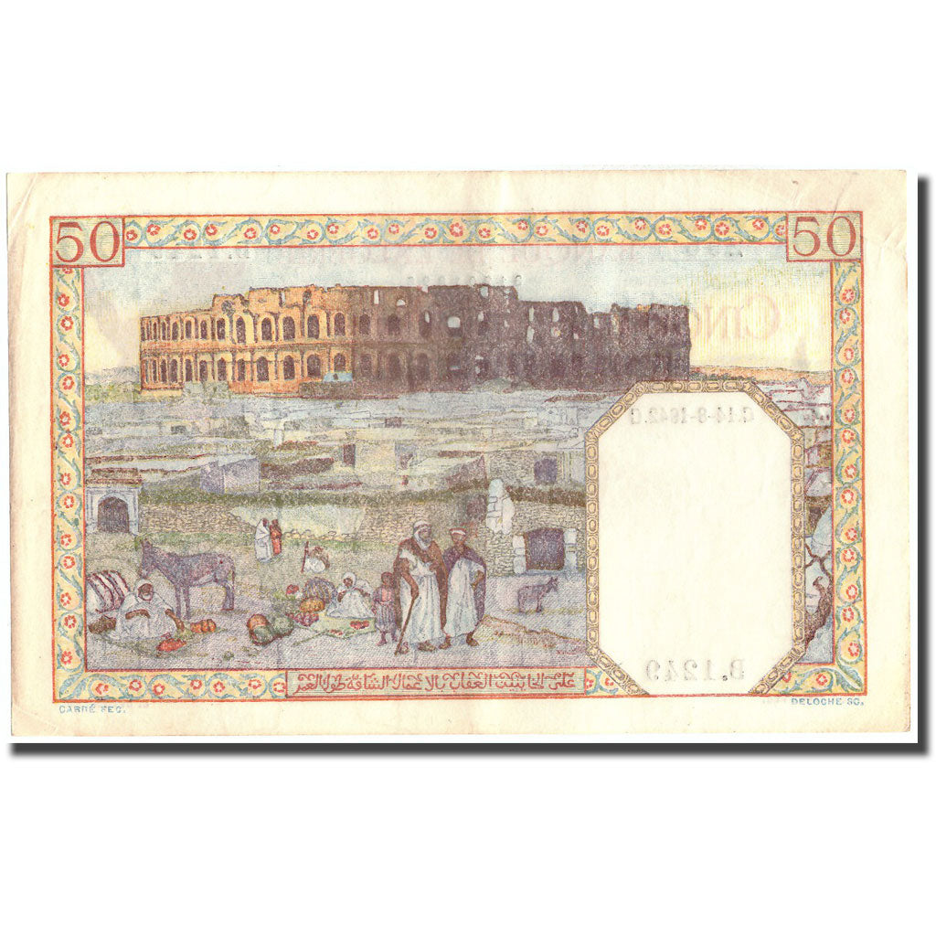 Geldschein, Algeria, 50 Francs, 1942, 1942-08-14, KM:87, SS+
