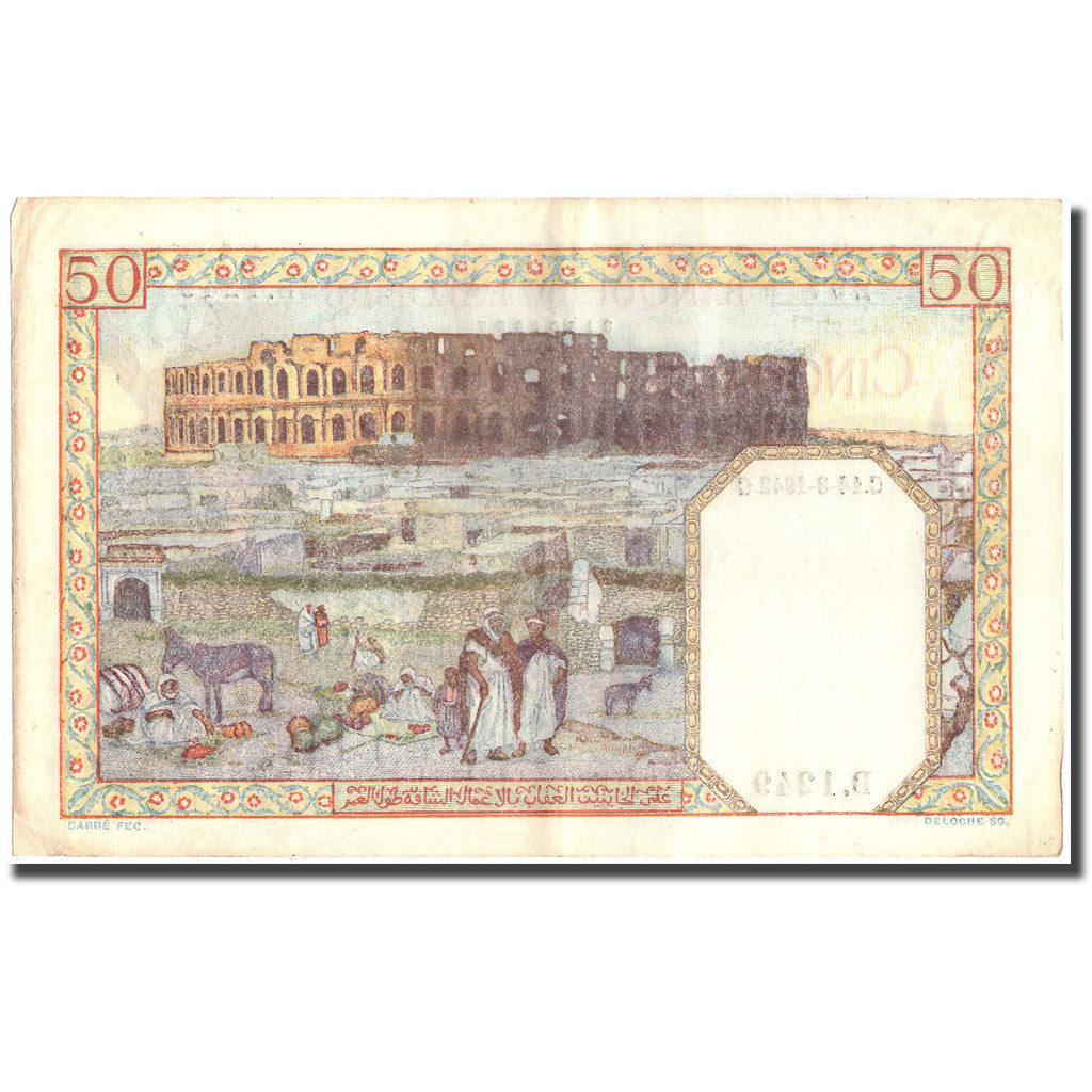 Banknote, Algeria, 50 Francs, 1942, 1942-08-14, KM:87, AU(55-58)