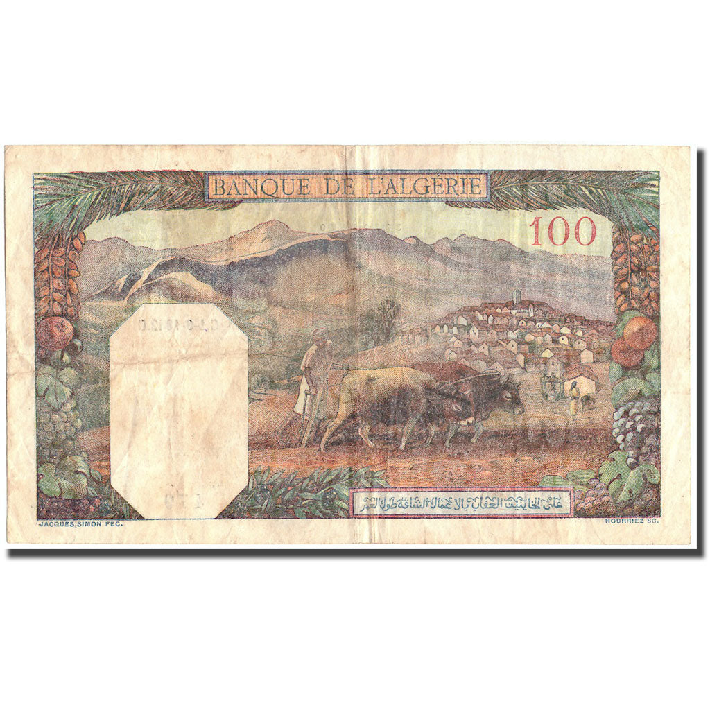 Geldschein, Algeria, 100 Francs, 1942, 1942-09-01, KM:88, SS