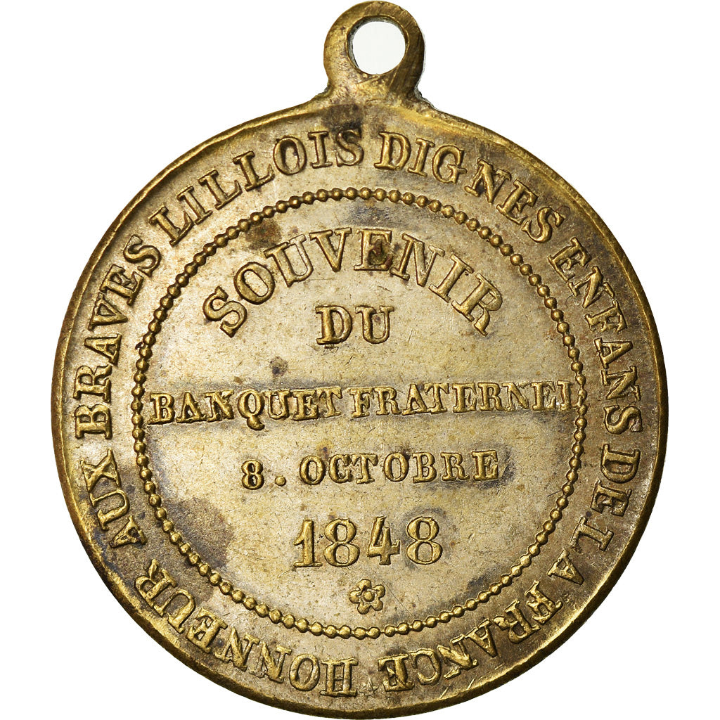 Francja, Token, 55ème Anniversaire du Siège de Lille, Banquet Fraternel, 1848