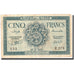 Banknote, Algeria, 5 Francs, 1942, 1942-11-16, KM:91, EF(40-45)
