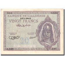 Banknote, Algeria, 20 Francs, 1944, 1944-01-27, KM:92a, EF(40-45)