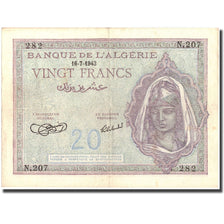 Banknote, Algeria, 20 Francs, 1943, 1943-07-16, KM:92a, EF(40-45)