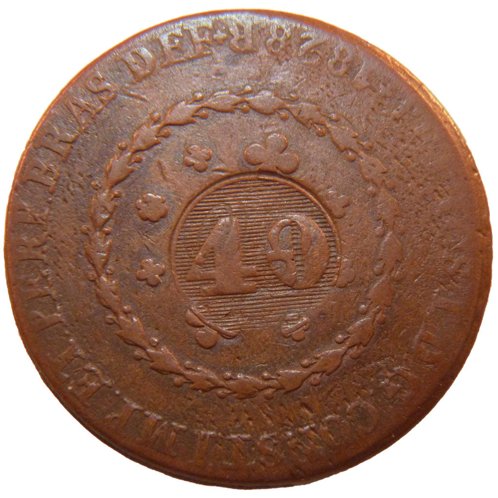 Pecho I, Brésil, 40 Reis Contremarquée