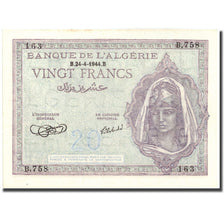 Banknote, Algeria, 20 Francs, 1944, 1944-04-24, KM:92a, UNC(60-62)