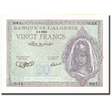 Banknote, Algeria, 20 Francs, 1943, 1943-01-02, KM:92a, UNC(63)
