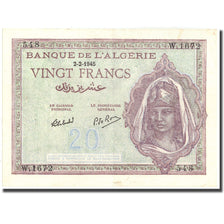 Banknote, Algeria, 20 Francs, 1945, 1945-02-02, KM:92b, AU(55-58)