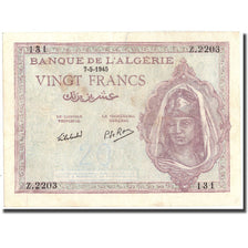 Banknote, Algeria, 20 Francs, 1945, 1945-05-07, KM:92b, AU(50-53)