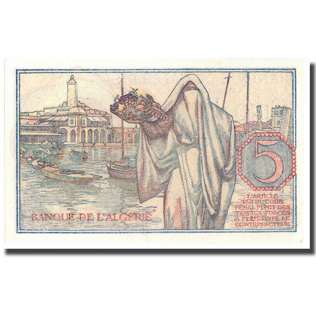 Banknote, Algeria, 5 Francs, 1944, 1944-10-02, KM:94a, UNC(64)