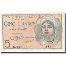 Geldschein, Algeria, 5 Francs, 1944, 1944-02-08, KM:94a, VZ+
