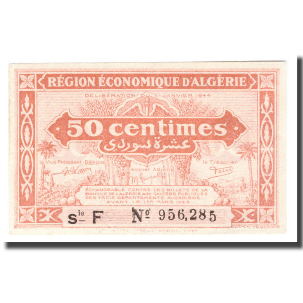 Banknote, Algeria, 50 Centimes, 1944, 1944-01-31, KM:97a, AU(55-58)