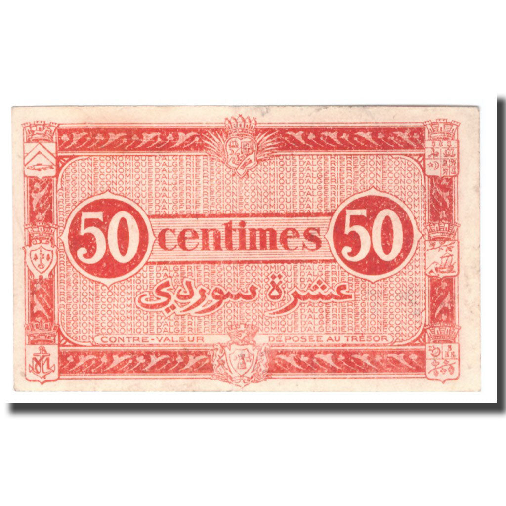 Billete, 50 Centimes, 1944, Algeria, 1944-01-31, KM:100, EBC