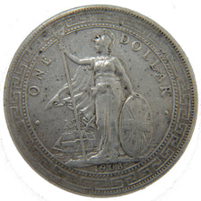 Great Britain, 1 Dollar, 1903, KM #Tn 5, EF(40-45), Silver, 26.60