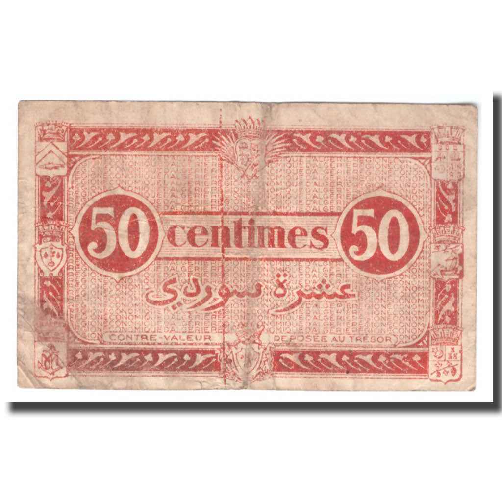 Banknote, Algeria, 50 Centimes, 1944, 1944-01-31, KM:100, F(12-15)