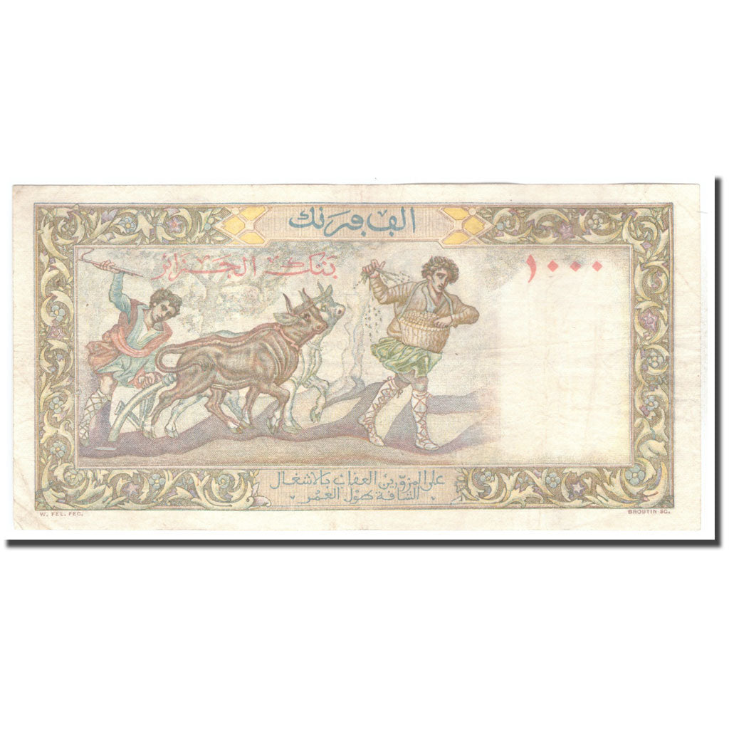 Banknote, Algeria, 1000 Francs, 1947, 1947-02-12, KM:104, AU(50-53)