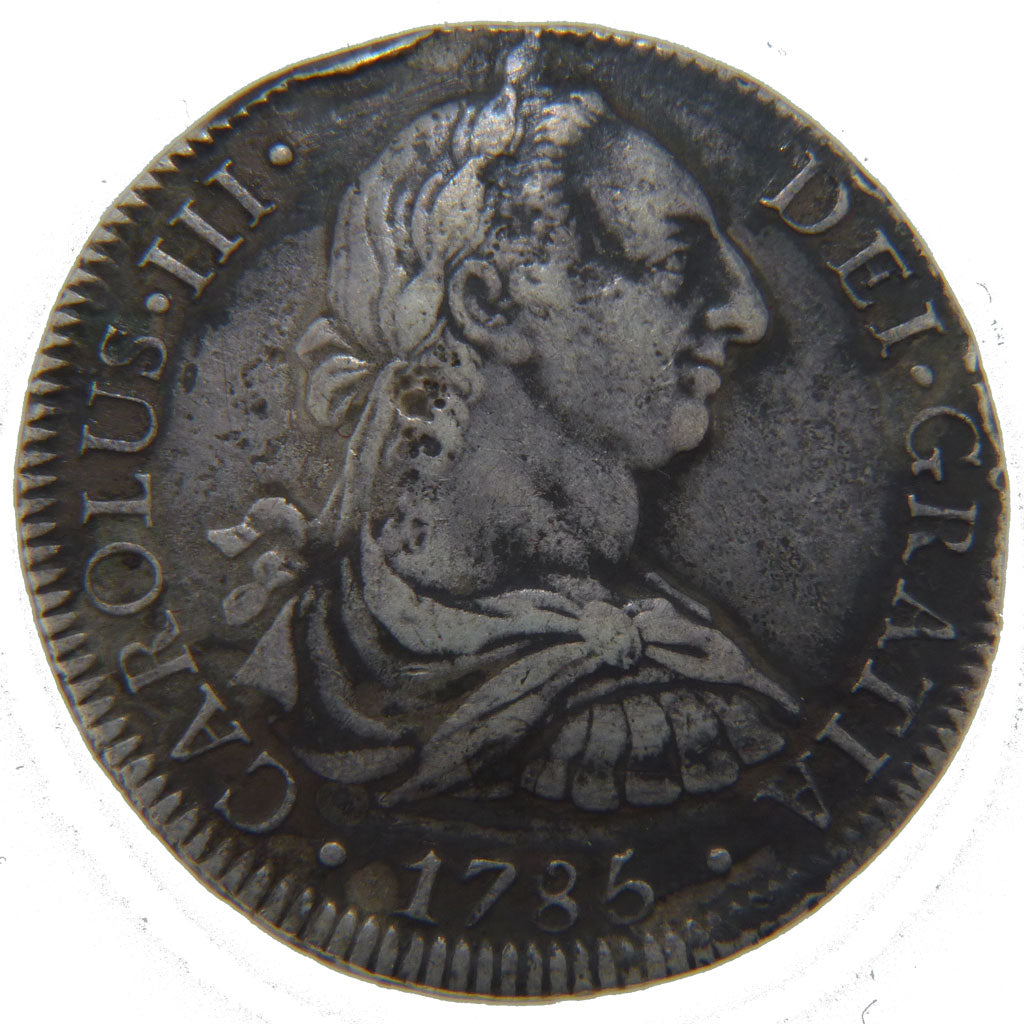 Mexico, 8 Réales, 1785, Mexico, KM #106.2, EF(40-45), Silver, 26.30
