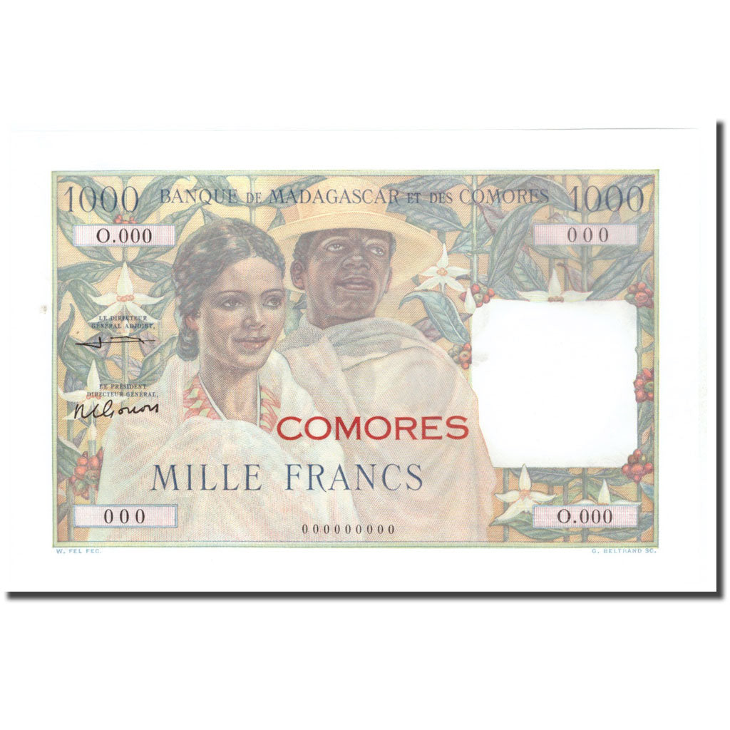 Banknote, Comoros, 1000 Francs, Specimen, KM:5b, UNC(65-70)