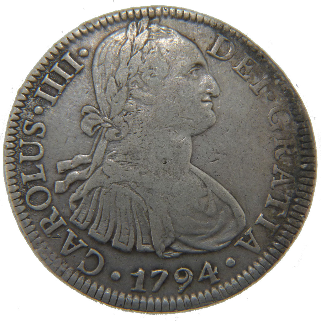 MEXICO, 8 Reales, 1794, Mexico City, KM #109, EF(40-45), Silver, 26.80