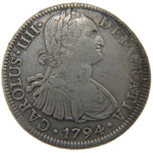 MEXICO, 8 Reales, 1794, Mexico City, KM #109, EF(40-45), Silver, 26.80