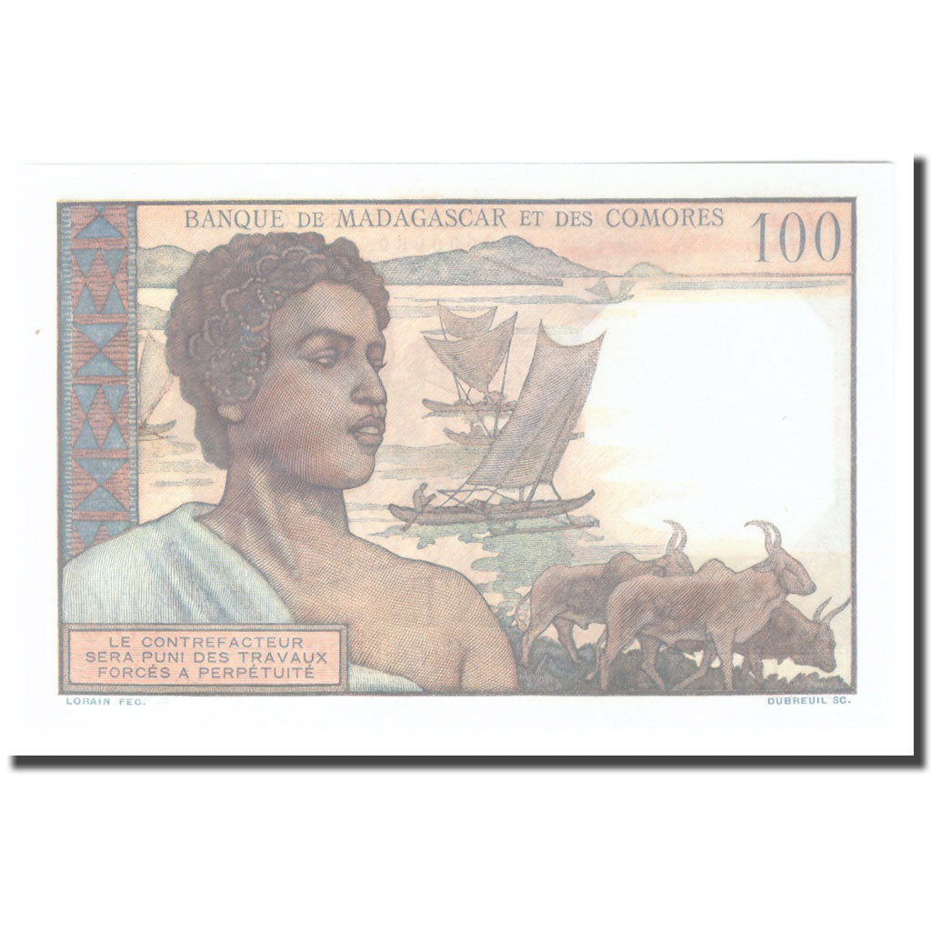 Banknote, Comoros, 100 Francs, Undated (1960-1963), Specimen, KM:3s, UNC(65-70)