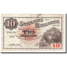 Banknote, Sweden, 10 Kronor, 1939, 1939, KM:34v, VF(30-35)