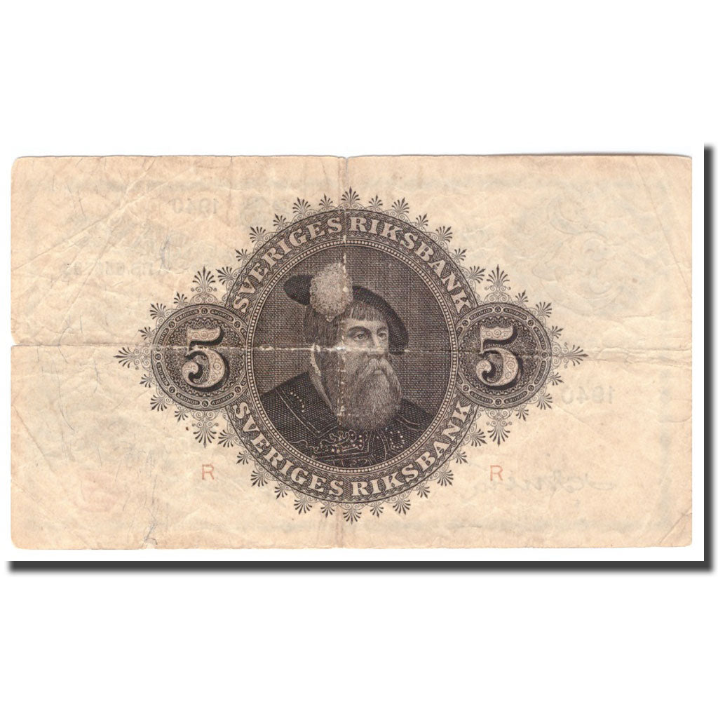 Banknote, Sweden, 5 Kronor, 1940, 1940, KM:33w, VF(20-25)