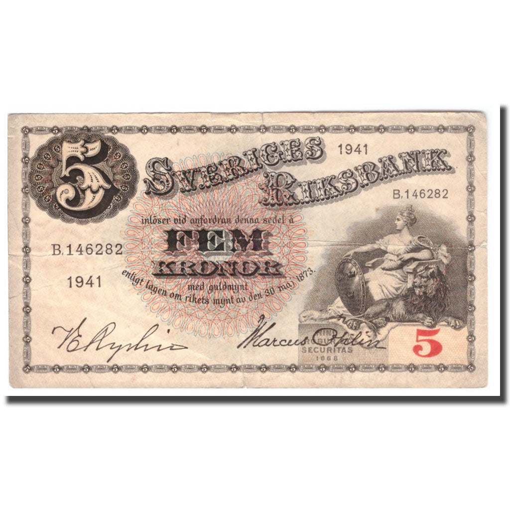 Banknote, Sweden, 5 Kronor, 1941, 1941, KM:33x, F(12-15)