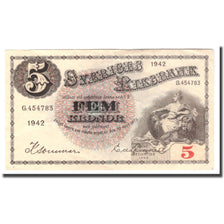Banknote, Sweden, 5 Kronor, 1942, 1942, KM:33y, VF(30-35)