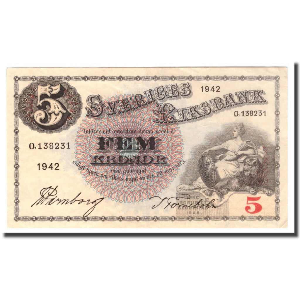 Banknote, Sweden, 5 Kronor, 1942, 1942, KM:33y, EF(40-45)